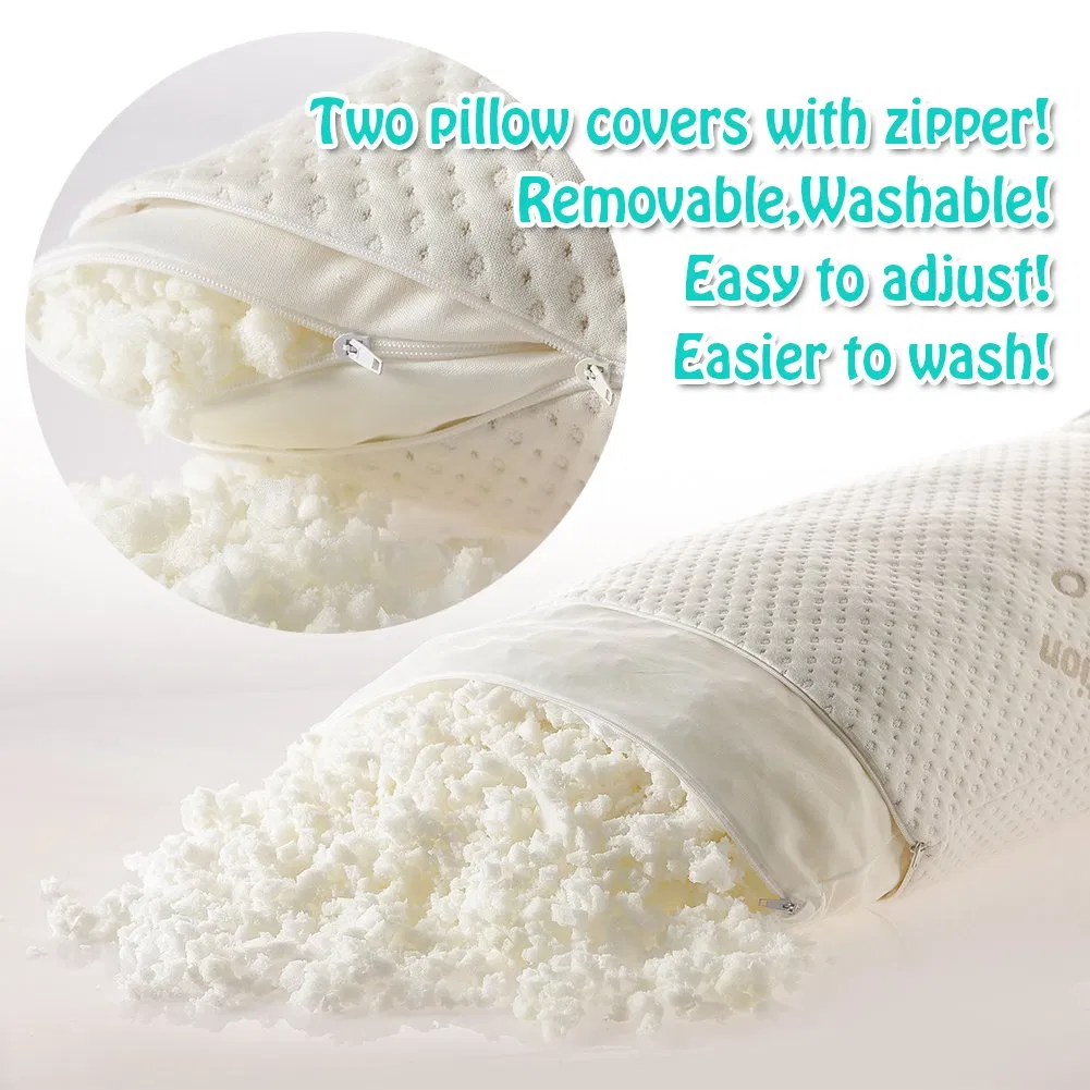 Shredded Memory Foam Bed Pillows Gel Pillow for Hot Sleepers Cool Pillow