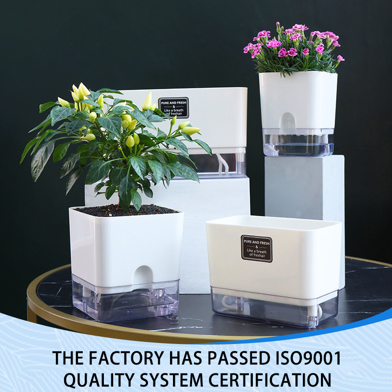 Горшок для растений двухслойный магнитный с автополивом