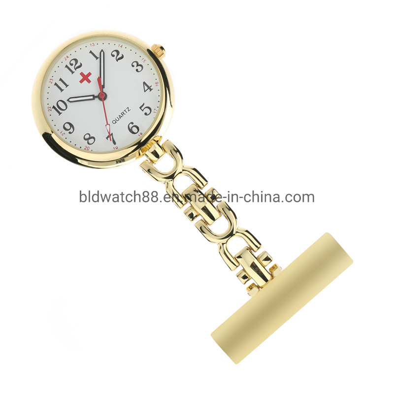OEM Metal Pocket Fob Pin Breast Clip Stainless Brooch Nursing Quartz Watch for Hospital