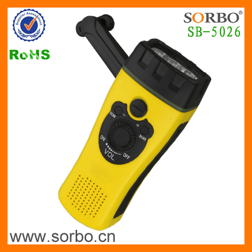 Фонарь-радио 4 в 1 с динамо-зарядкой и будильником