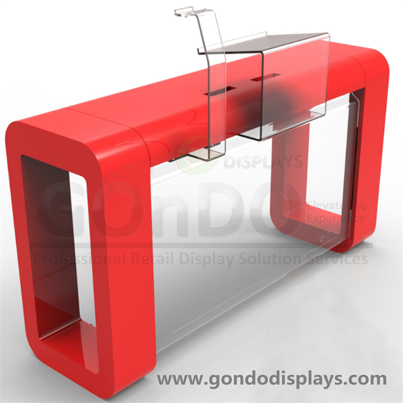 Store Shop Plexiglass Transparent Furniture Clear Deck Acrylic Display Stand Console Table