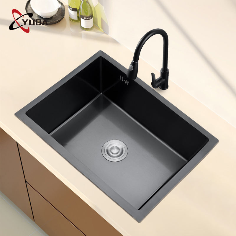 Premium Black Nano Coated Stainless Steel Kitchen Sink for Durability