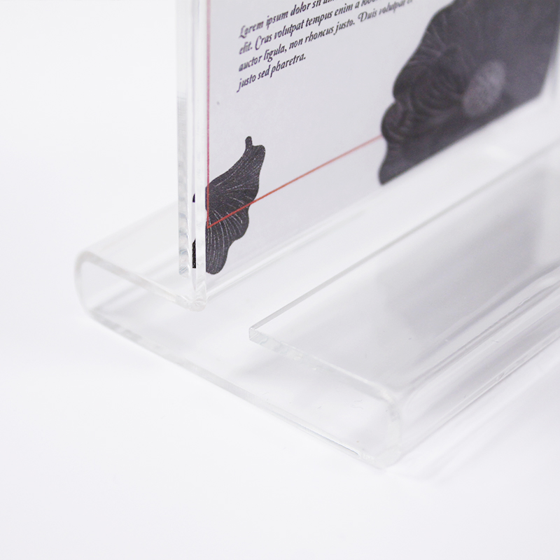 T Shape Clear Acrylic Insert Card Sign Holder Custom Sizes
