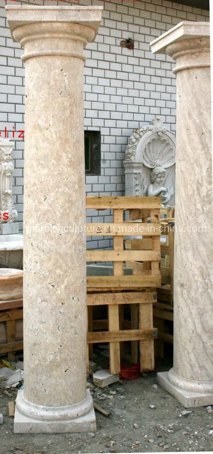 Sunset Red Stone Sculpture Marble Column (SY-C018)
