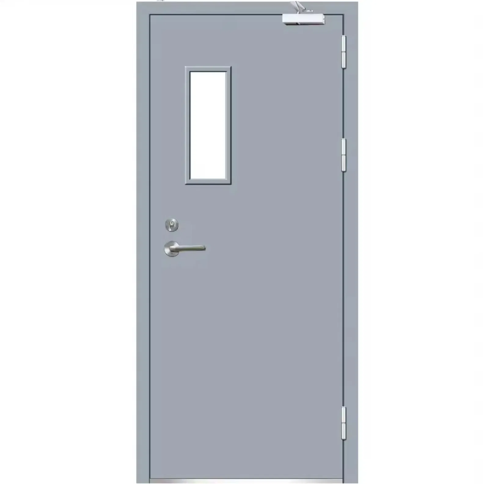 Commercial Steel Door with Fire Rating and Glass Panel