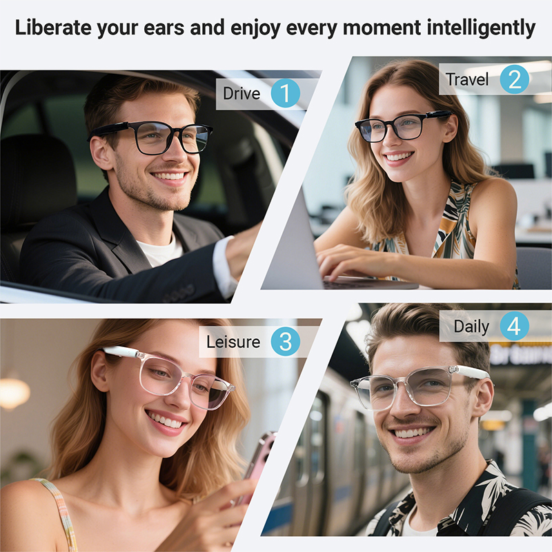 Smart Eyeglass for Bluetooth 100+ Languages Real-Time Translation Calling Listening to Music
