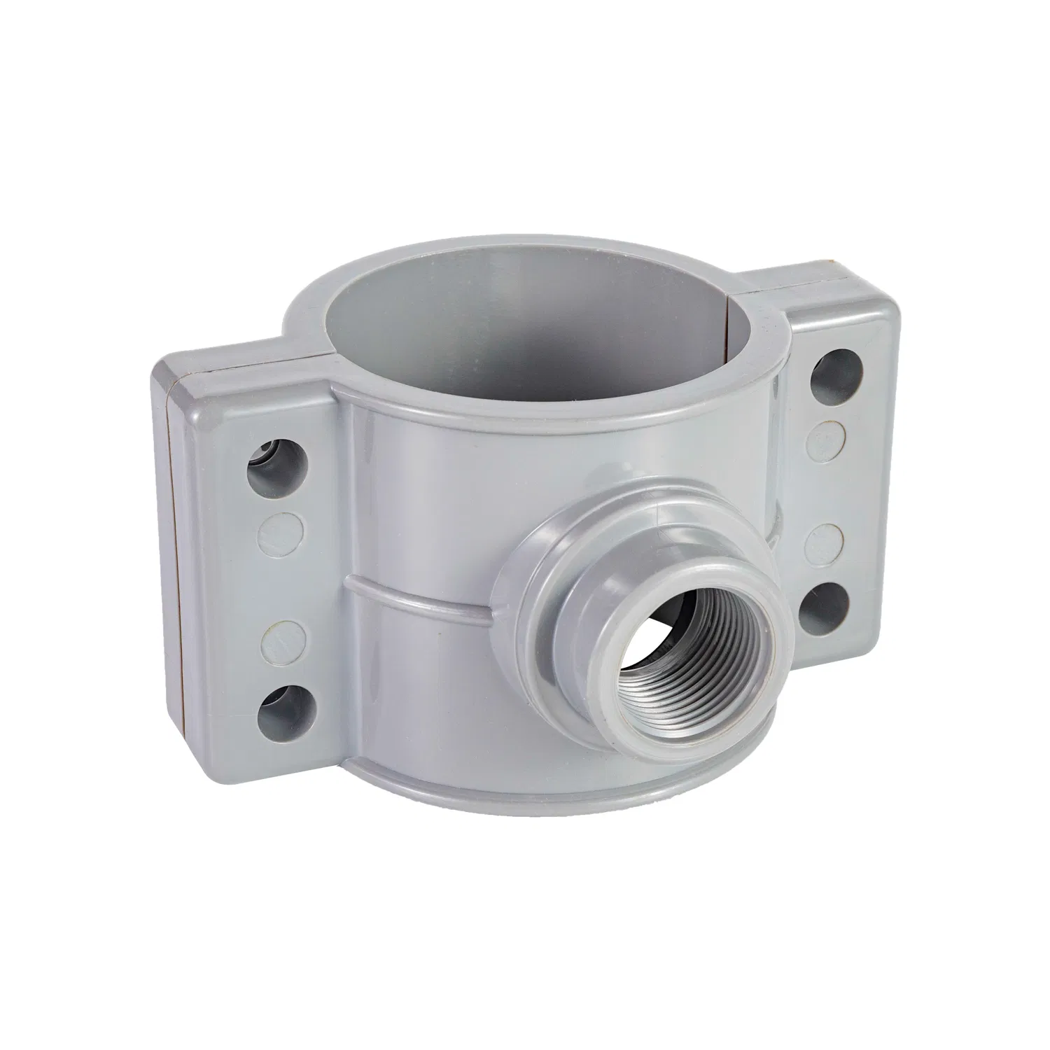 High Quality Rustless Oxidation-Resistant Anti-Corrosion Environment-Friendly Big Size 400*200 mm Compression UPVC PVC Pipe Fitting Saddle Clamp Pn10