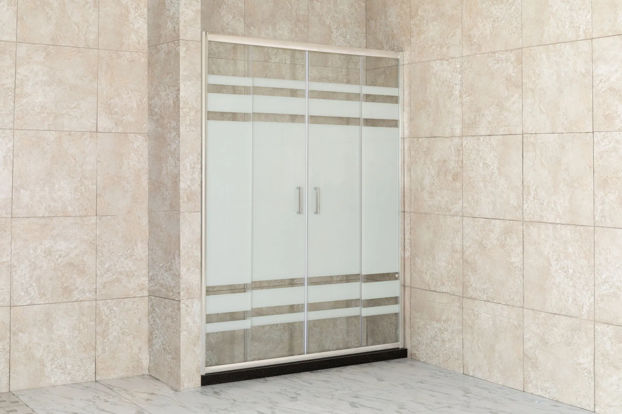 Hot Sale Aluminium Profile Tempered Glass with Line Sliding Door Screen Walk-in
