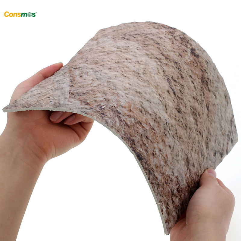Artificial Stone Flexible Tiles Interior Exterior PU Wall Cladding Travertine Stone Panel