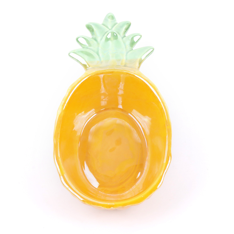 Ceramic Pineapple Mixing Bowl Custom Shaped Restaurant Decor Food Bowl