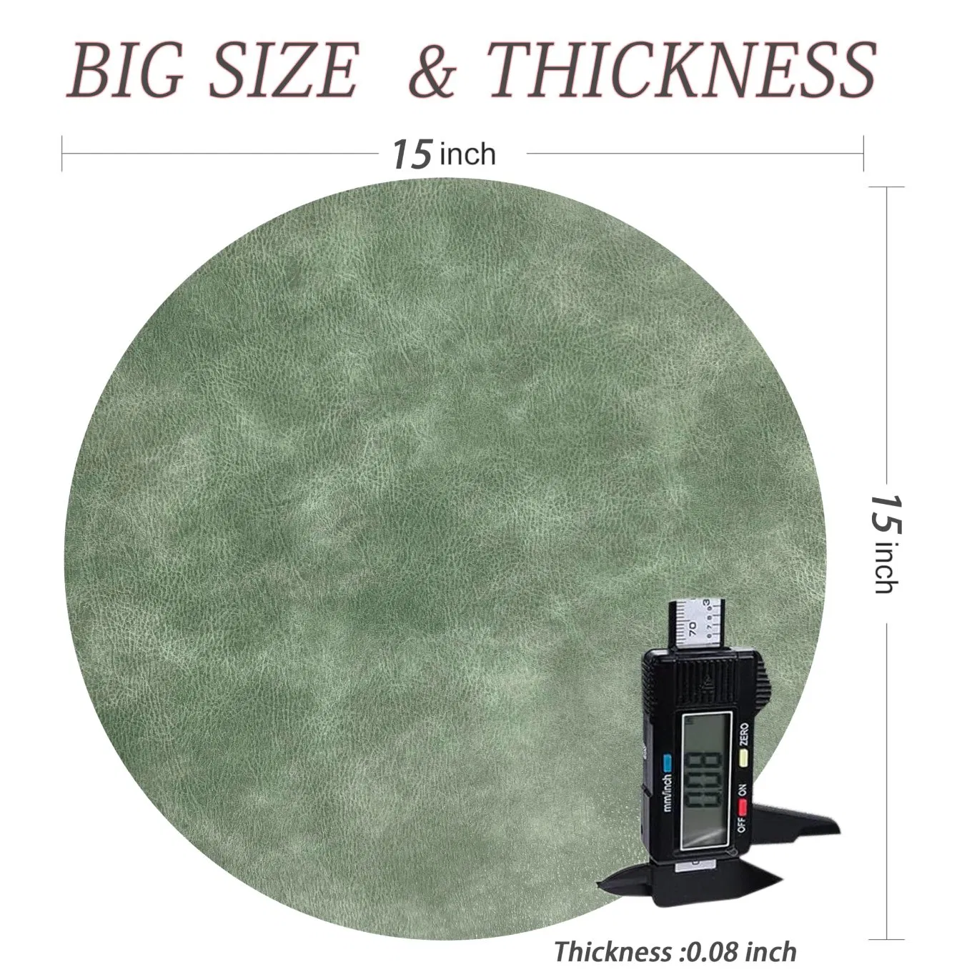 Wholesale Round Placemat PU Leather Desk Pad Washed Cowhide Pattern Table Mats for Dining Table, Kitchen, Party Decoration
