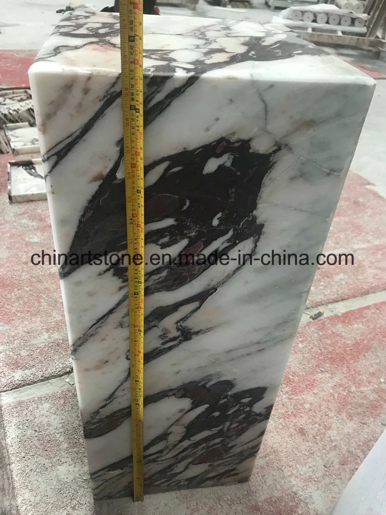 Italy Calacatta White/ Purple Marble Square Column