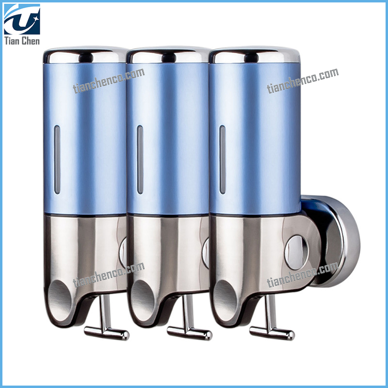 OEM Factory Price Bathroom1000ml Triple Bottles Manual Shampoo Liquid Soap Shower Dispenser