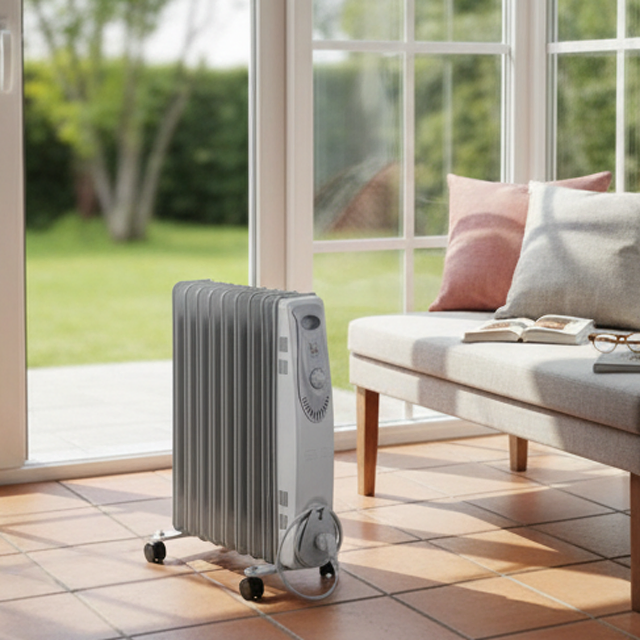 Advanced Oil Filled Metal Space Heater with Thermostat Control