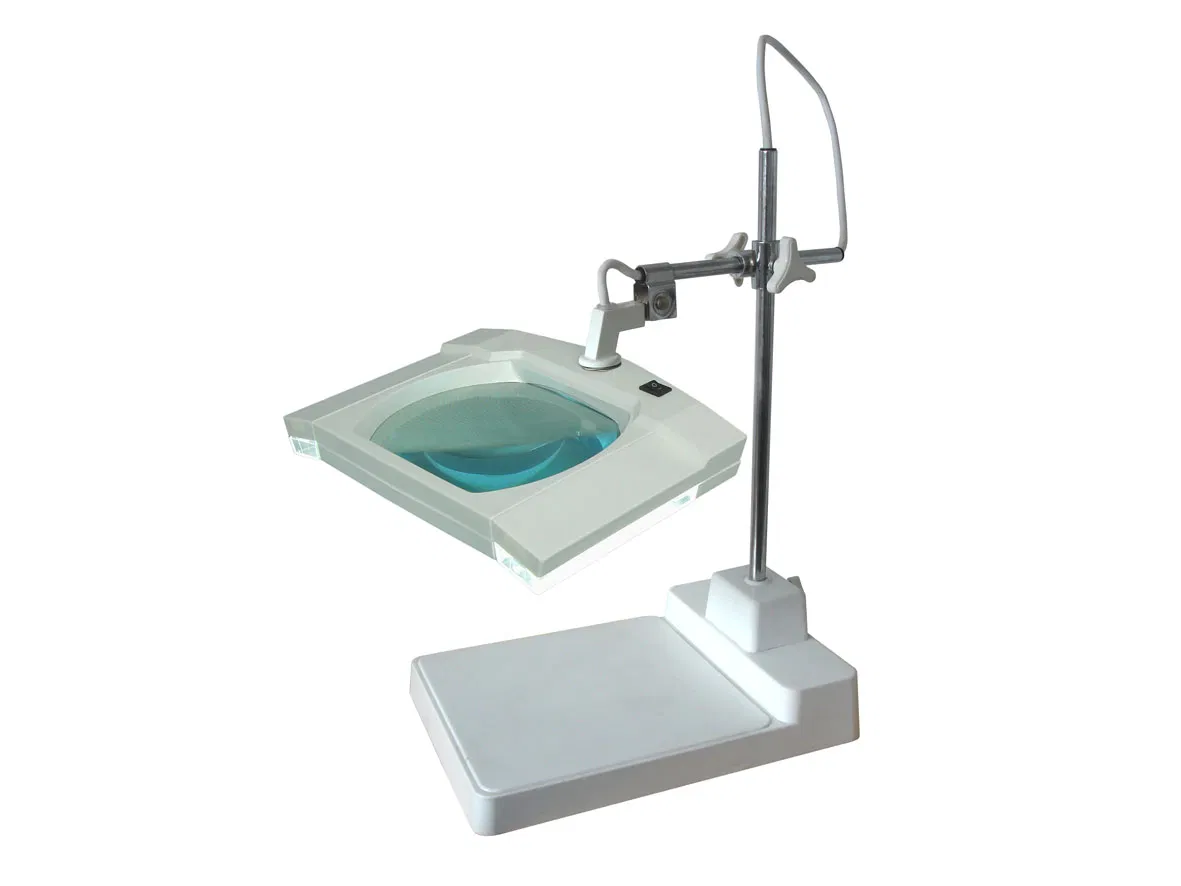 Прямоугольная LED лампа-лупа для пайки и работы