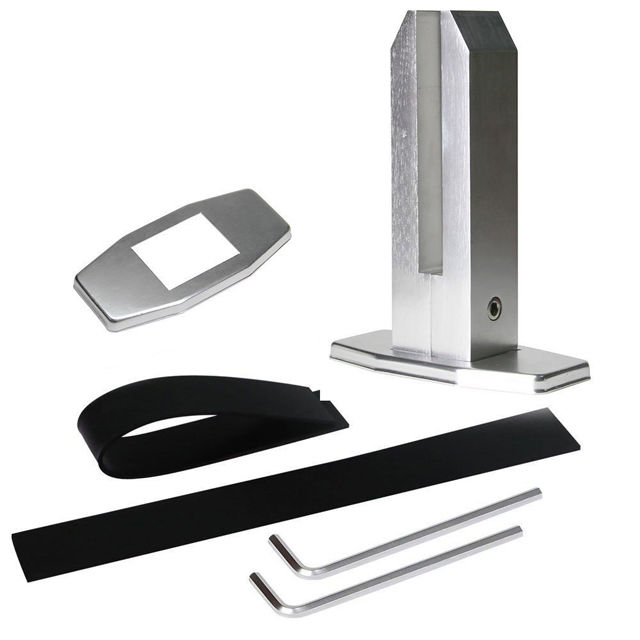 Stainless Steel Polishing Frameless Square Glass Spigot with Mirror Surface