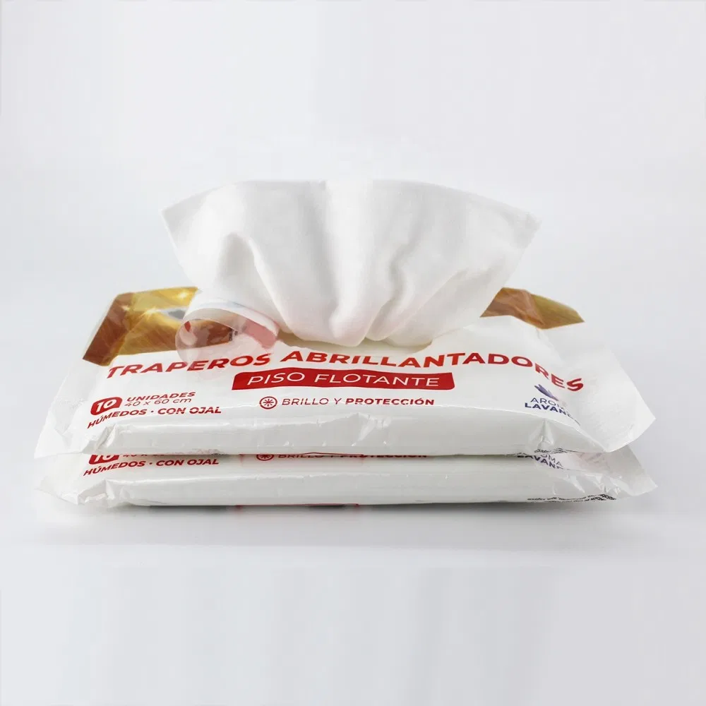 Disposable Electrostatic Dust Removal Nonwoven Mops Floor Wet Wipes Embossed Spunlace for Floor Cleaning Wipes