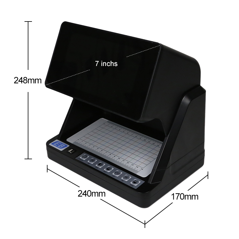 DC-818 Multi-Spectral Banknote Detector with 7-inch HD Display for Global Currency Verification Watermark Fluorescence Infrared Magnetic Detection
