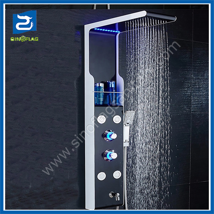 Wall Mounted Hydro Massage Bathroom Shower Panel LED with Pump