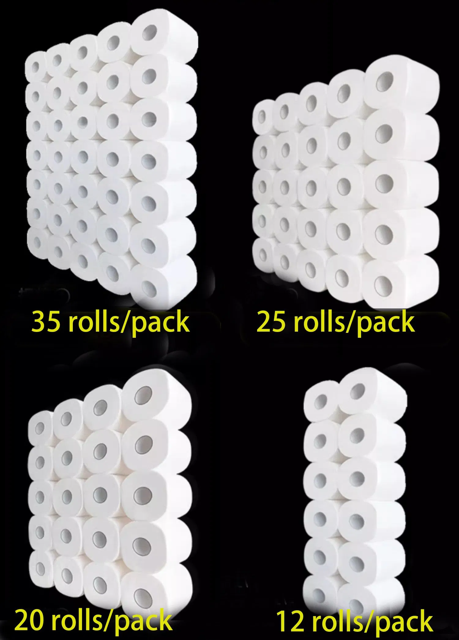 Customized Virgin Wood Pulp and Environmental Ecofriendly Soft 2ply 3ply Bathroom Tissue Toilet Paper