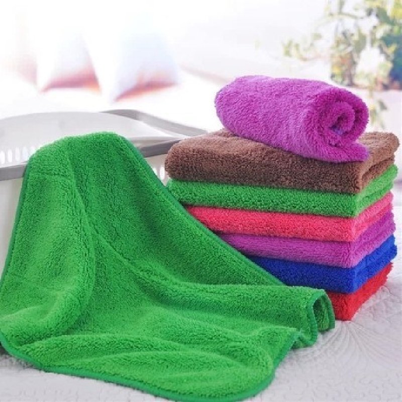 Ultra-Absorbent Microfiber Coral Fleece Dish Towel for Kitchen Cleaning