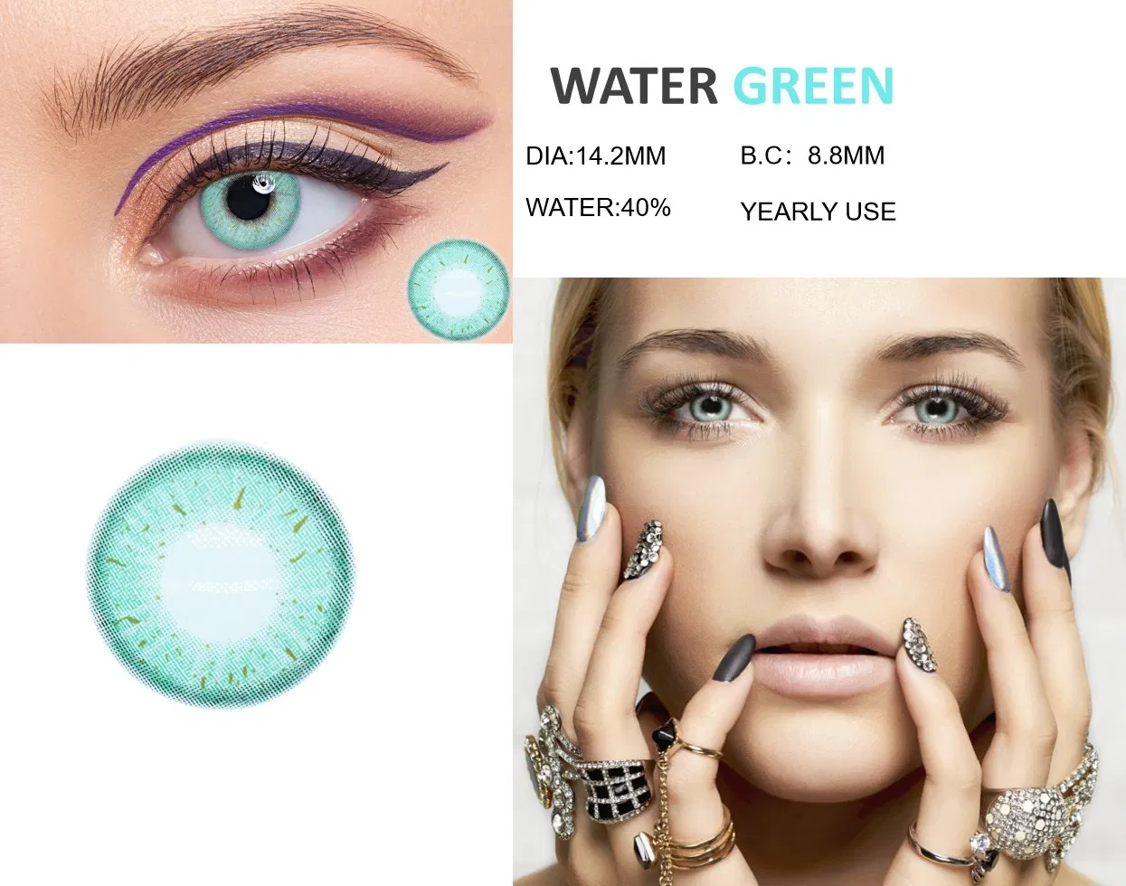 Eye Contacts with Color Hot Sale Color Contact Lenses Beauty Pupilentes 1 Pair Yearly Ues /Can OEM Customized Package