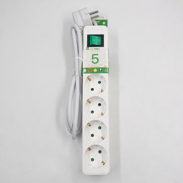 Standard 3 Way Extension Sockets Power Strip with Switch 3X1.5mm2 Cable 1 Meter for Home Appliances