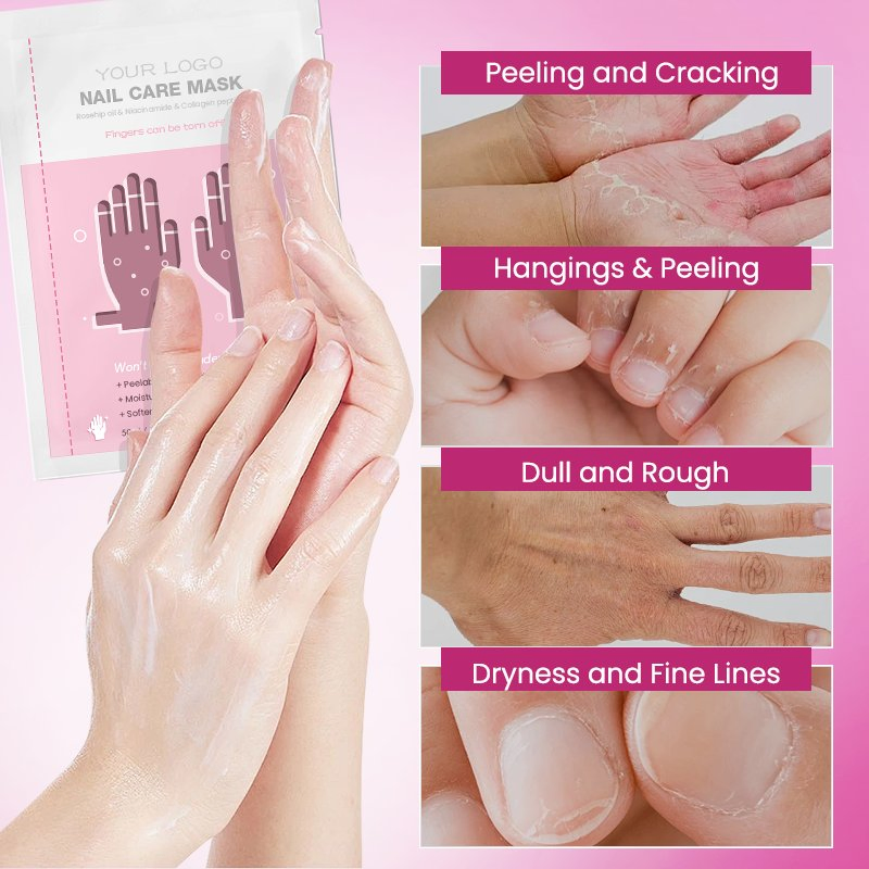 Private Label Gloves Peeling Exfoliating Repairing SPA Treatment Nourishing Manicure Moisturizing Whitening Collagen Hand Mask