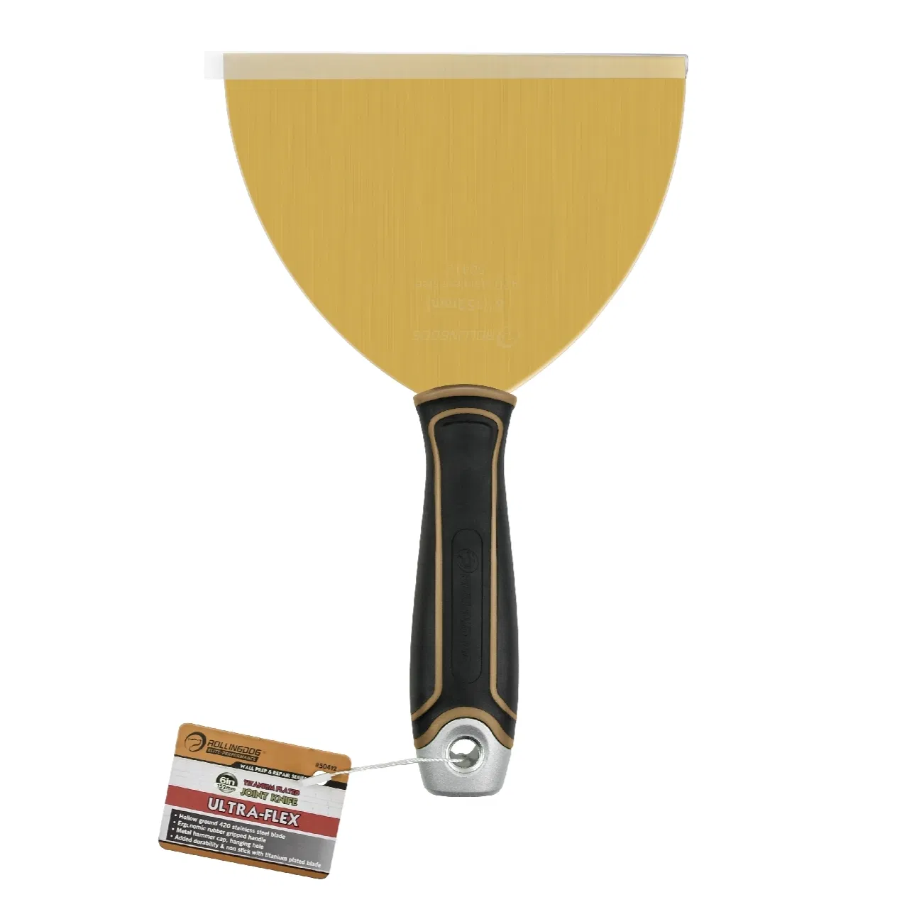 Rolingdog-Elite 50412 Stainless Steel 6 Inch Putty Knife Ultra -Flex Non Stick