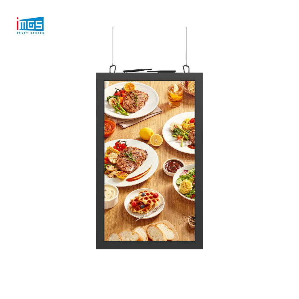 43 Inch 750 Nits Advertising Player Ultra Thin Double Side Indoor Ceiling Hanging LCD Screen