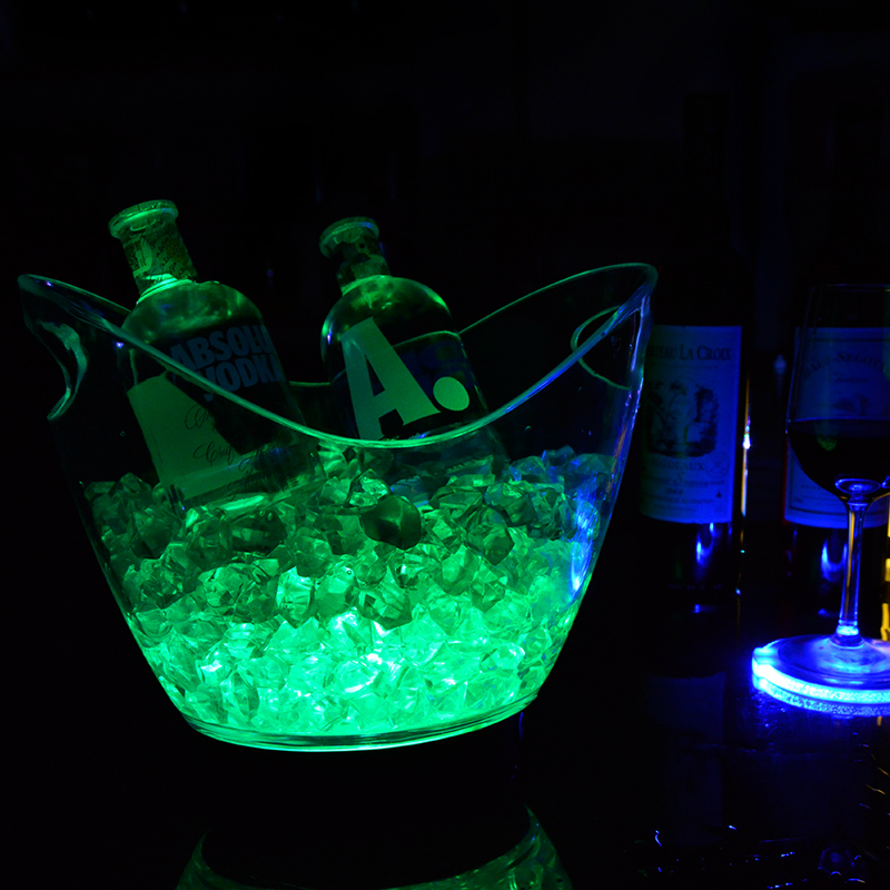 New Hot Sell Club Bar Wine Coller 4L Capacity RGB Color Change LED Ice Bucket Festival Lights for Party