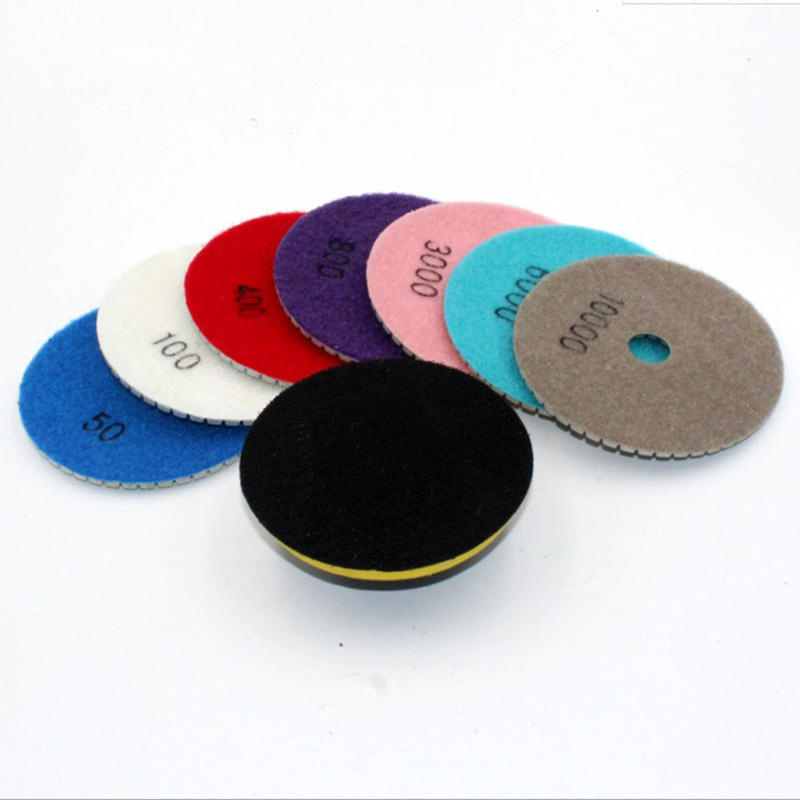 Saclion Hot Sale 4inch 100mm Diamond Marble Polishing Pads for Granite Stone Grit #30-#8000 Flap Disc Grinding Disc Abrasive Disc