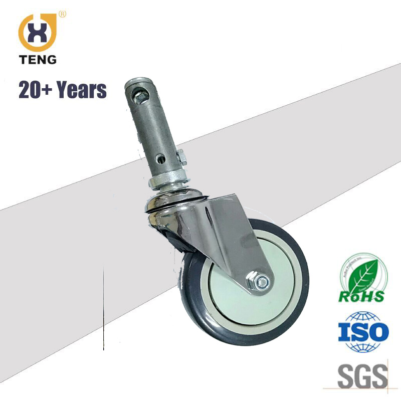 5 Inch Swivel TPR Medical Caster Wheels with Square Stem