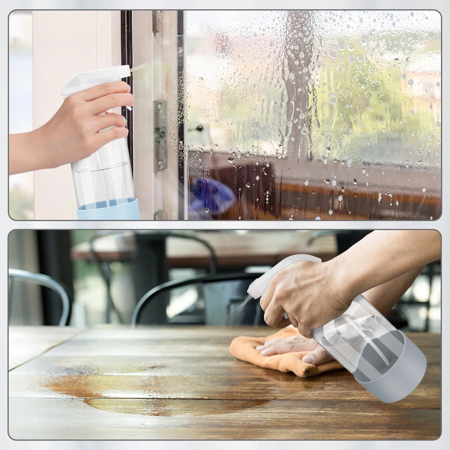 16 Oz Glass Sprayer Silicone Protection Refillable Containers Reusable Spray Bottles