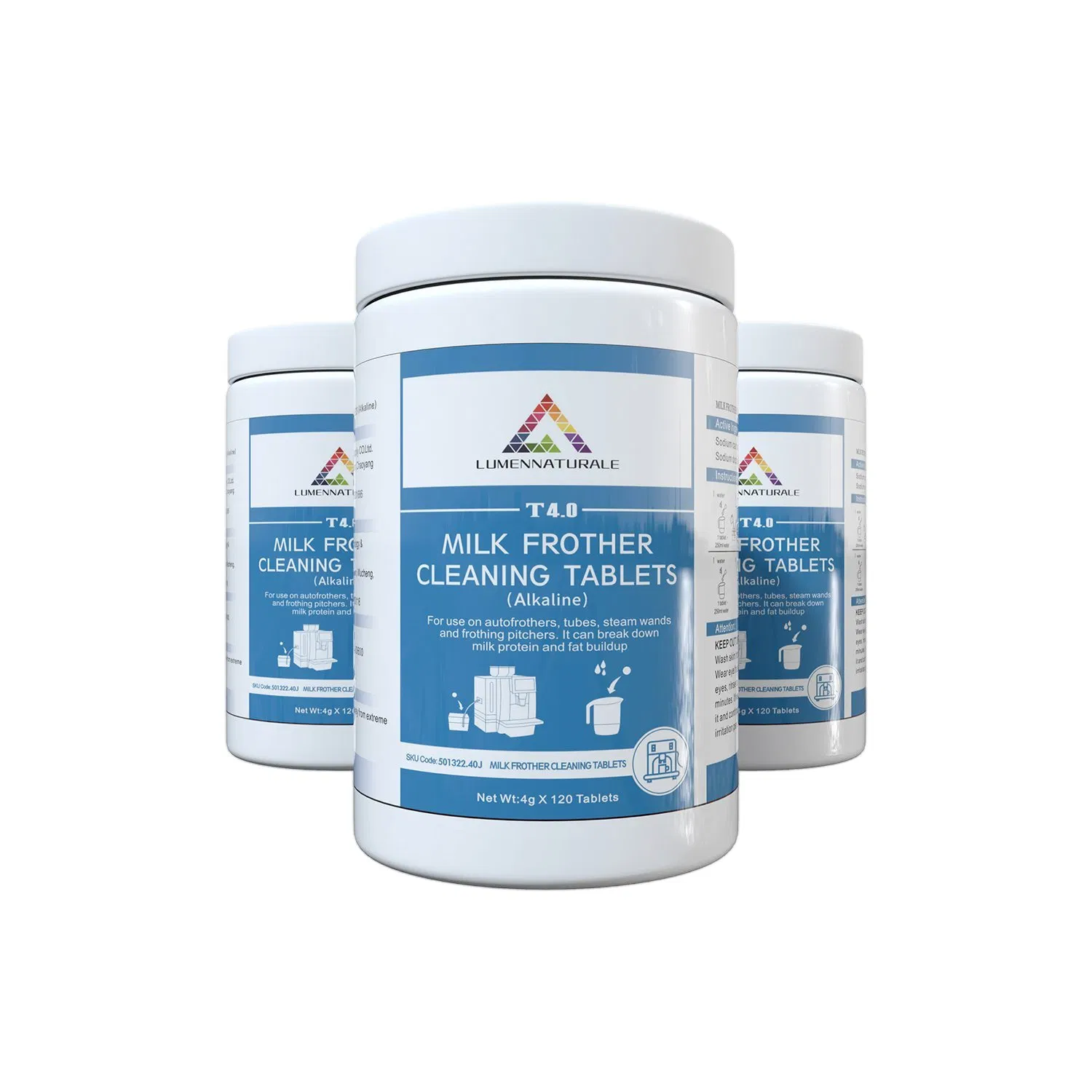 Eco-Friendly Coffee Machine Detergent Milk Frother Cleaning Tablets Alkaline, Removes Milk Deposits