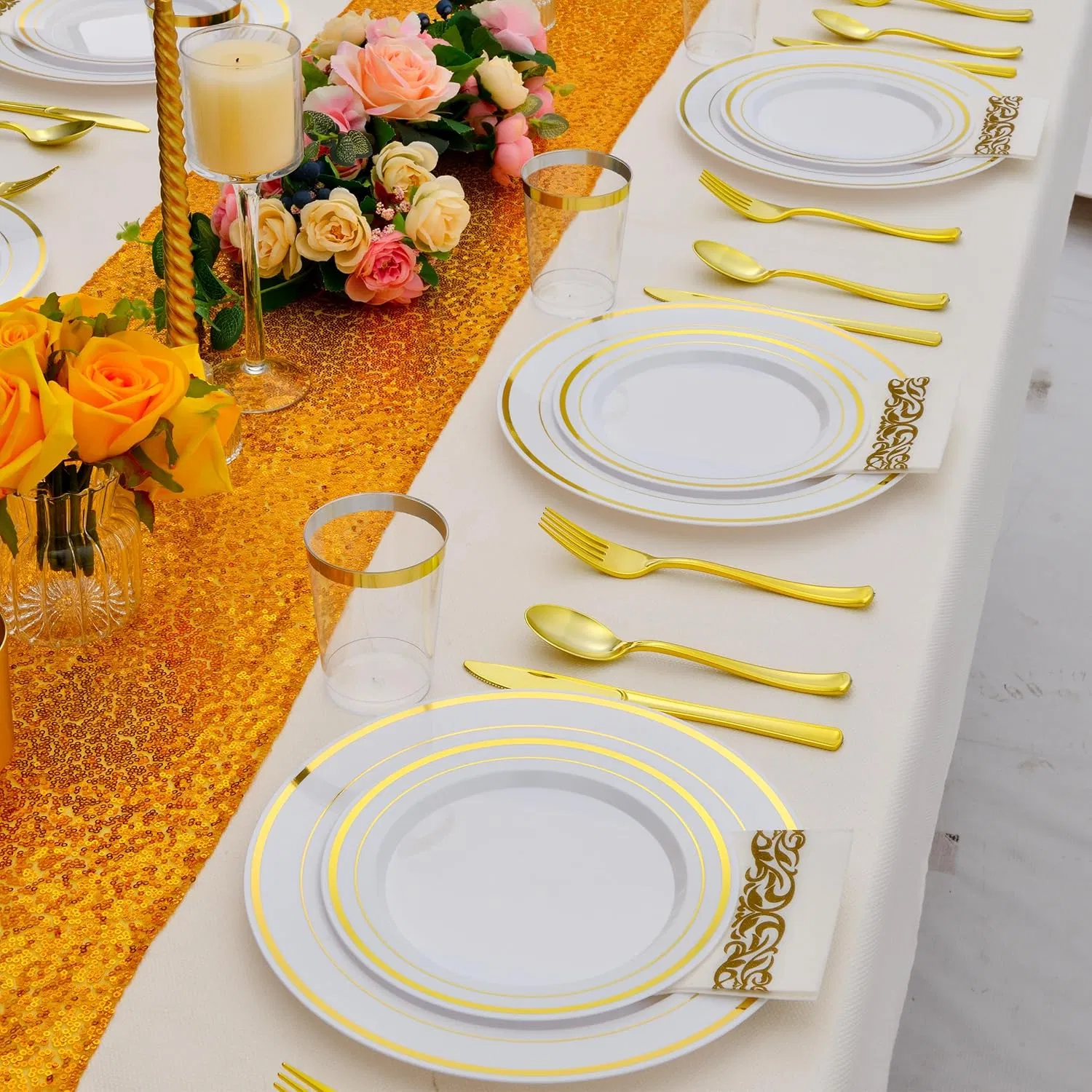 Premium Gold Heavyweight Plastic Forks for Events & Catering