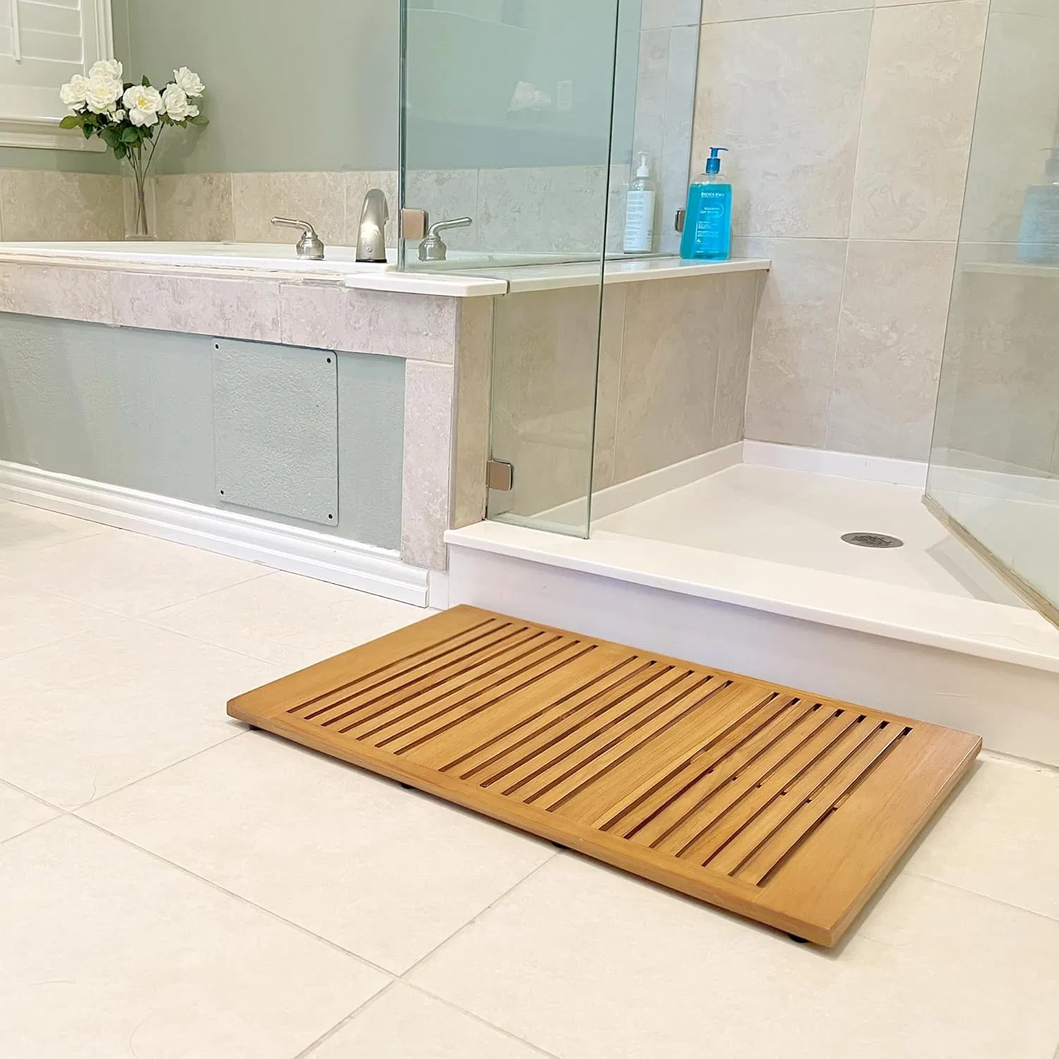 Solid Teak Shower Floor Mat