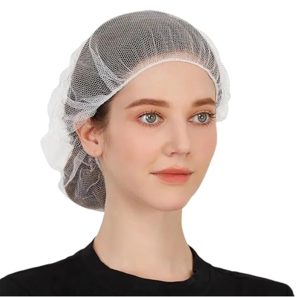 White High Quality Durable Disposable Dust-Proof Nylon Mesh Hairnet Cap