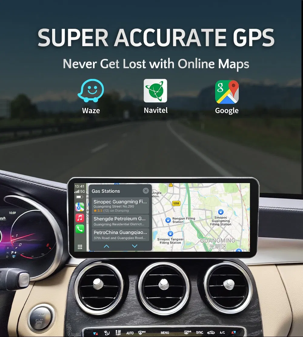12.8-дюймовый Android-экран с CarPlay для Mercedes-Benz W176