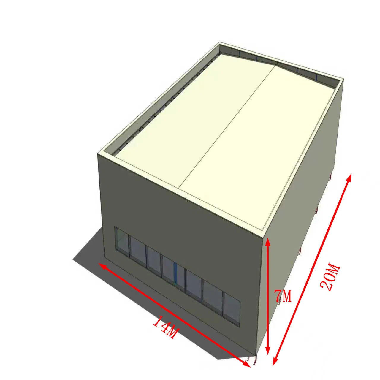 Reliable China Wholesale Customized ISO CE Steel Structure Building Material of Double-Span Light Steel Structure Warehouse with Parapet Wall