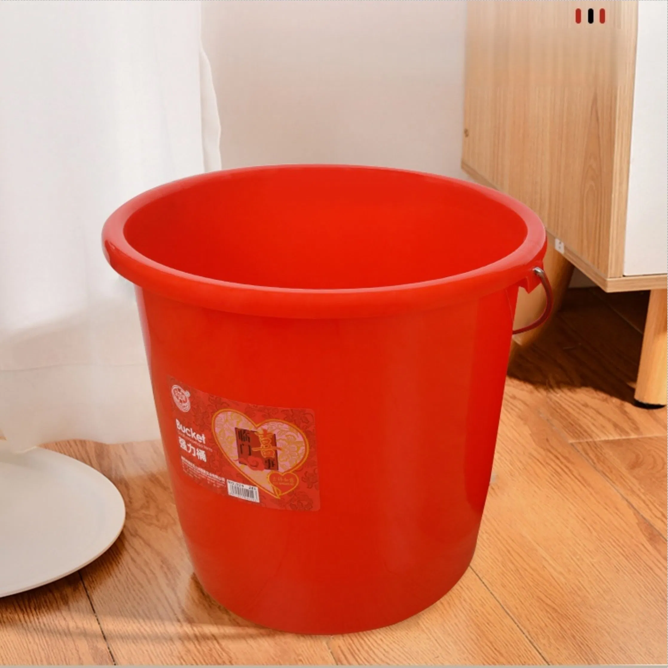 Heavy Duty Round Plastic Bucket with Handle for Bathroom & Daily Use