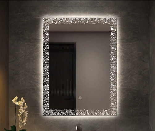 4/5mm Wholesale Factory Directly Sell Modern Luxury Wall Furniture Smart LED Makeup Glass Mirror with 3lights Bluetooth for Home Decoration