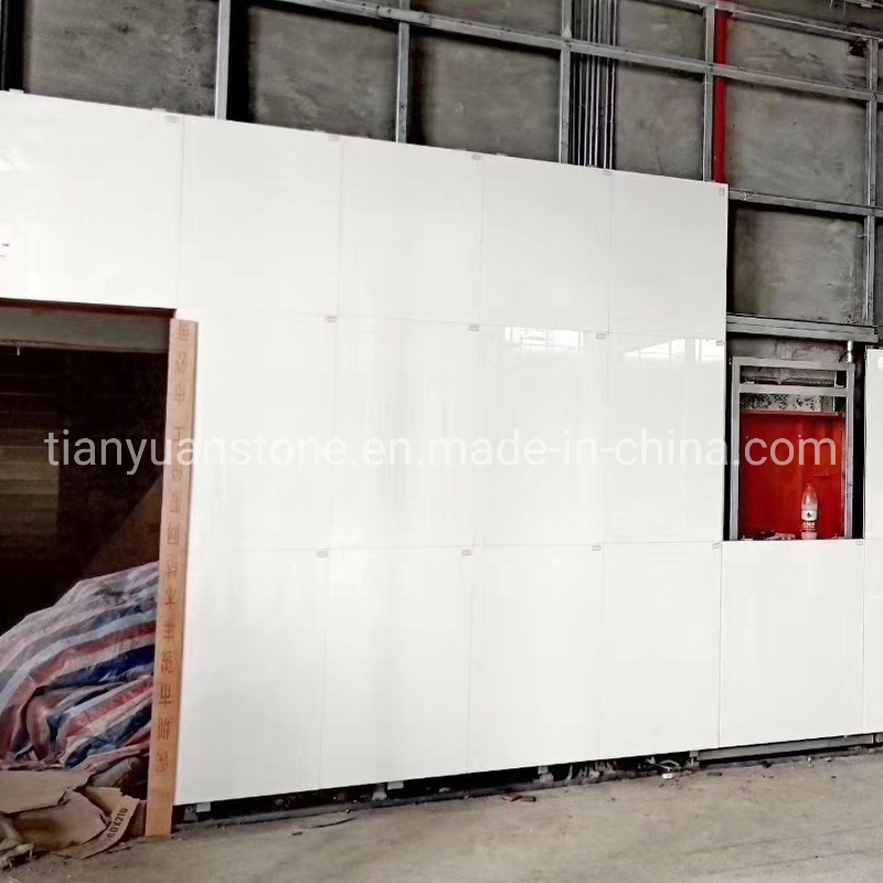 Pure White Crystallized Glass Panel Stone Slab for Countertops and Tiles