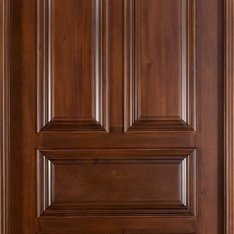 Cbmmart Cheap Price Entrance Teak Solid Wood Room Tempered Glass Door Panel Malaysia Oak Design with Hinge Handle Lock