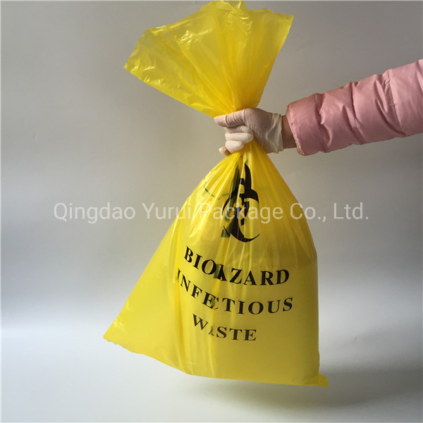 OEM Eco Friendly Large Plastic Biohazard Bags Medical Waste Star Seal Bottom on Roll Garbage Bags for Hospital Pet
