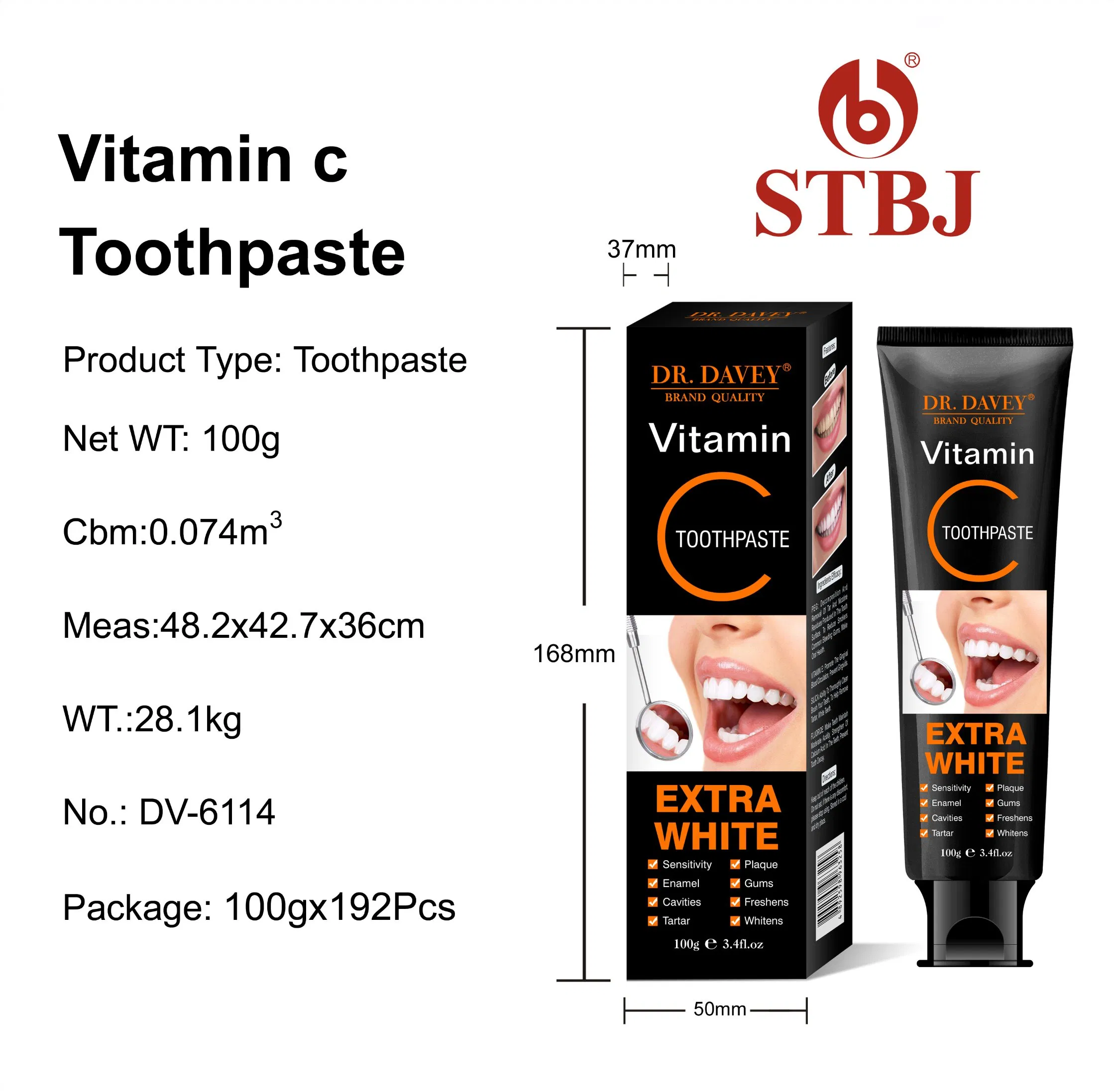 Extra Whitening Toothpaste with Vitamin C for Radiant Oral Care