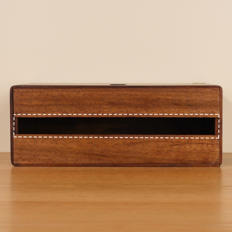 Compact Wooden Box System for Kitchen Tissue Toilet Paper Roll Dispenser