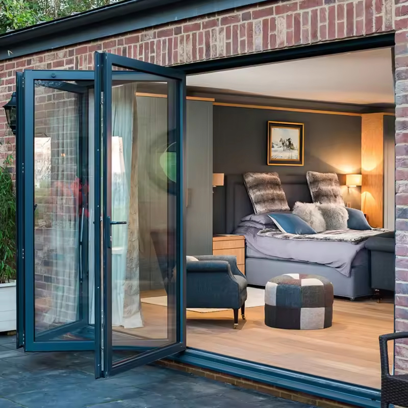 Hotel Villa Soundproof Glass Sliding Aluminum Bifold Door