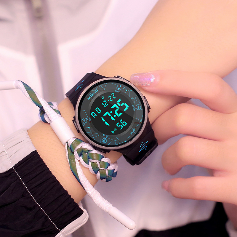 Promotional Selling Multifunction Silicone Band Waterproof Digital Luminous Sports Alarm Watch Students