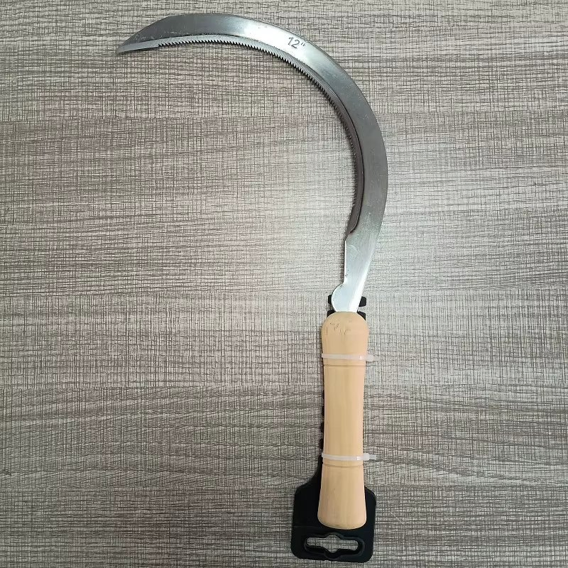 High Quality Multiple Sizes Agricultural Hand Tools Garden Sickle with Wooden Handle